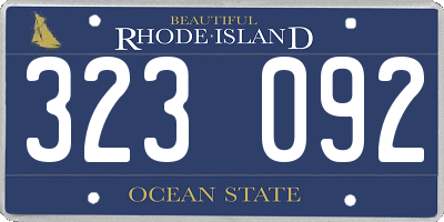 RI license plate 323092