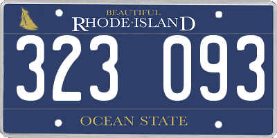 RI license plate 323093