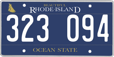 RI license plate 323094