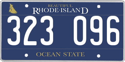 RI license plate 323096
