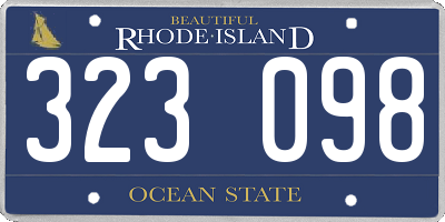 RI license plate 323098