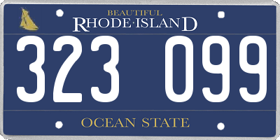 RI license plate 323099
