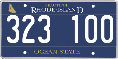 RI license plate 323100