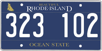 RI license plate 323102