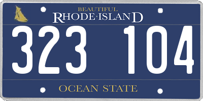 RI license plate 323104