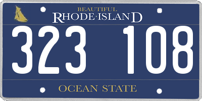 RI license plate 323108