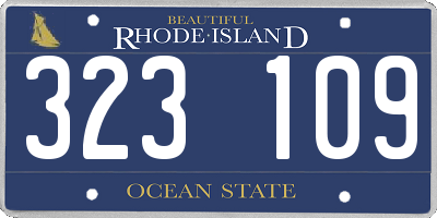 RI license plate 323109