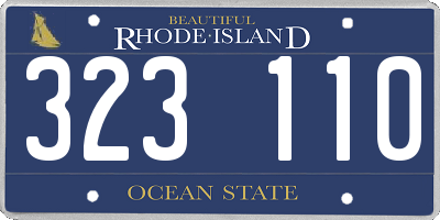 RI license plate 323110