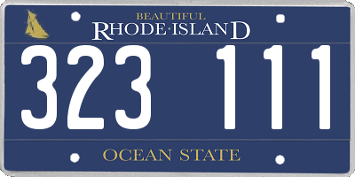 RI license plate 323111