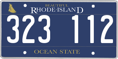RI license plate 323112