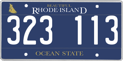 RI license plate 323113