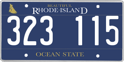 RI license plate 323115