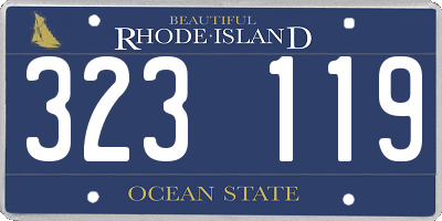 RI license plate 323119