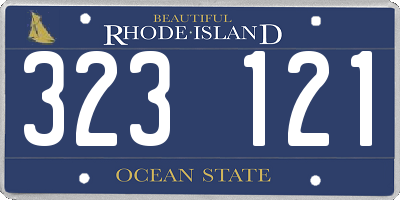RI license plate 323121