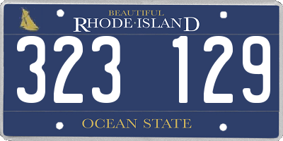 RI license plate 323129