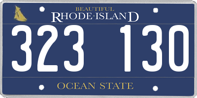 RI license plate 323130