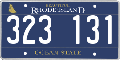 RI license plate 323131