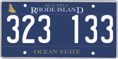 RI license plate 323133