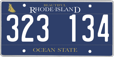 RI license plate 323134