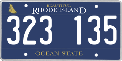 RI license plate 323135