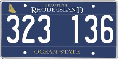 RI license plate 323136