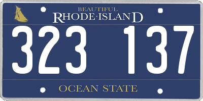 RI license plate 323137