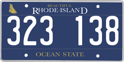 RI license plate 323138