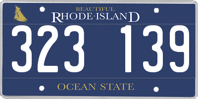 RI license plate 323139
