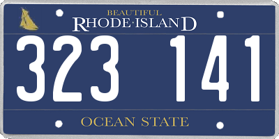 RI license plate 323141