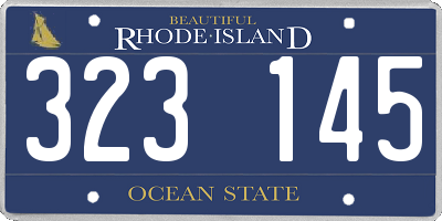 RI license plate 323145