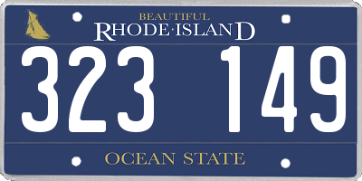 RI license plate 323149