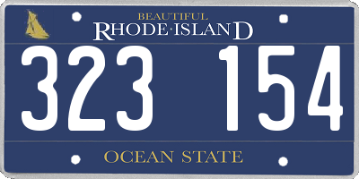 RI license plate 323154