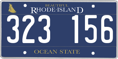 RI license plate 323156
