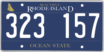RI license plate 323157