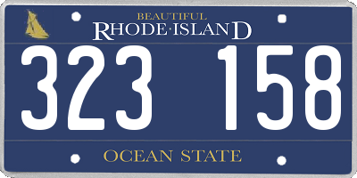 RI license plate 323158