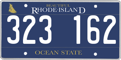 RI license plate 323162
