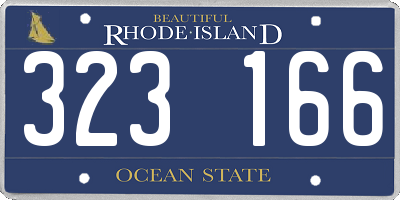 RI license plate 323166