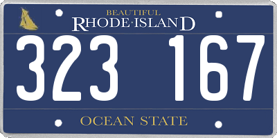 RI license plate 323167