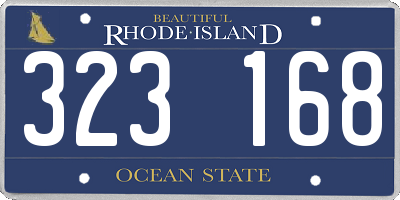 RI license plate 323168