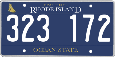 RI license plate 323172