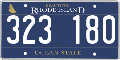 RI license plate 323180