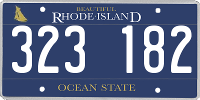 RI license plate 323182