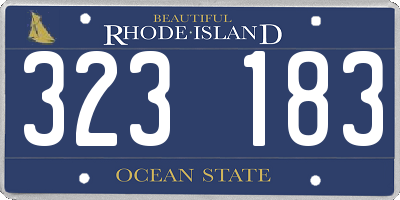 RI license plate 323183