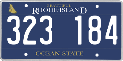 RI license plate 323184