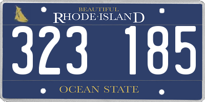 RI license plate 323185