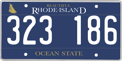 RI license plate 323186