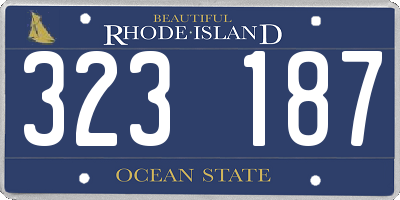 RI license plate 323187