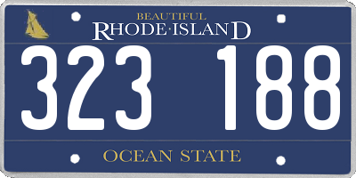 RI license plate 323188