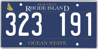 RI license plate 323191
