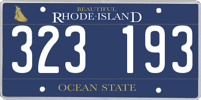 RI license plate 323193
